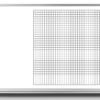 4x6 whiteboard, narrow aluminum frame, gridlines on right side