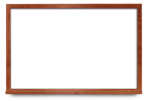 whiteboard with cherry wood frame