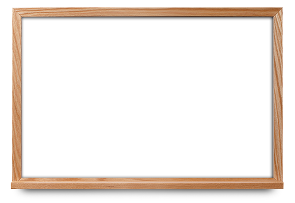marker board with narrow oak frame