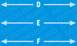 Whiteboard resurfacing measuring guide horizontal