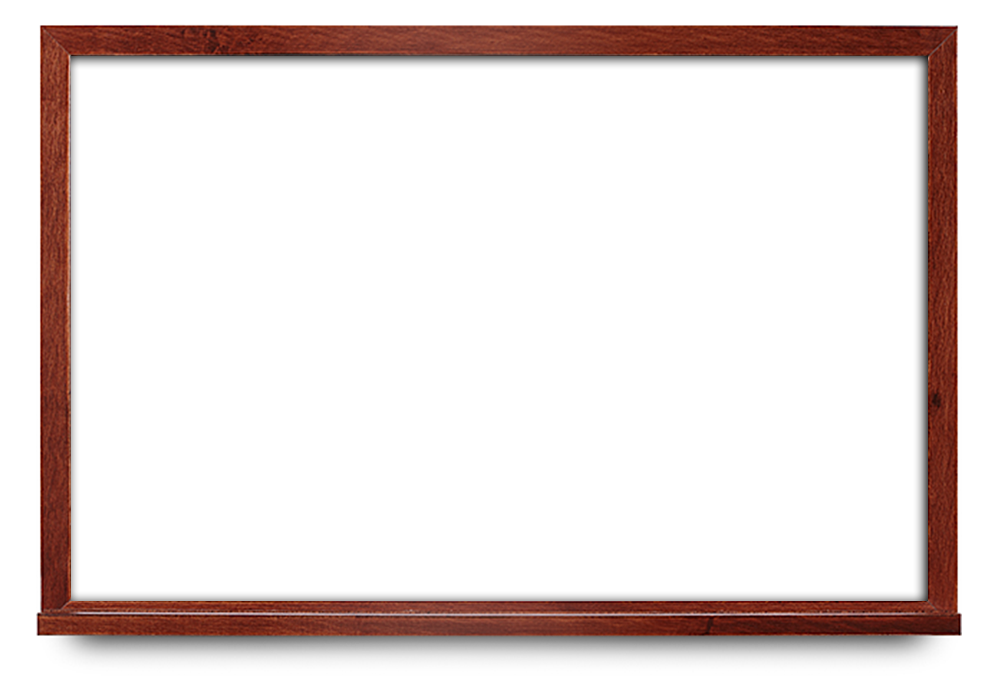 Whiteboard with Magnetic Surface, Narrow Mahogany Frame ...