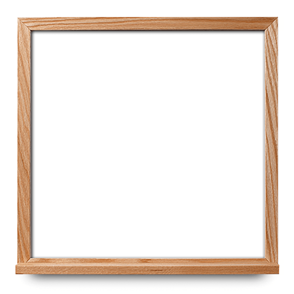 Narrow Oak Framed Whiteboards, Non-Magnetic Surface