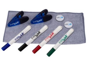 Whiteboard starter kit - dry erase markers with magnets and magnet clips
