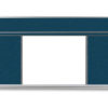 combination whiteboard and cork board, with cobalt blue cork, and aluminum frame