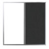 4x4 whiteboard with charcoal colored cork panel on right side, narrow aluminum frame