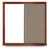 mahogany frame whiteboard, 4x4 with cork, timber wolf