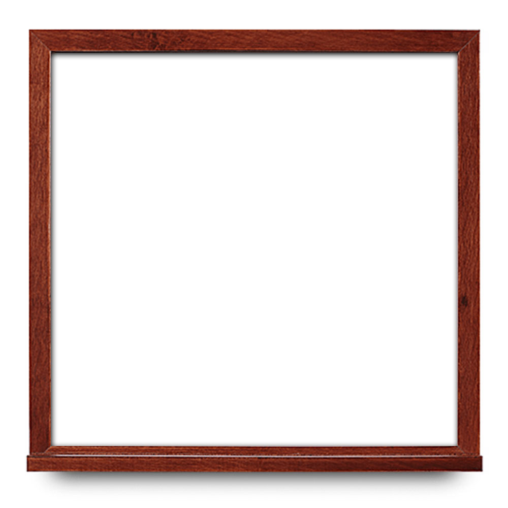 narrow mahogany framed whiteboard, 1.5x2 feet