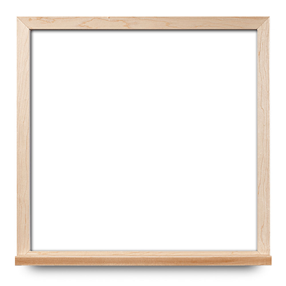 1.5x2 whiteboard with narrow maple frame