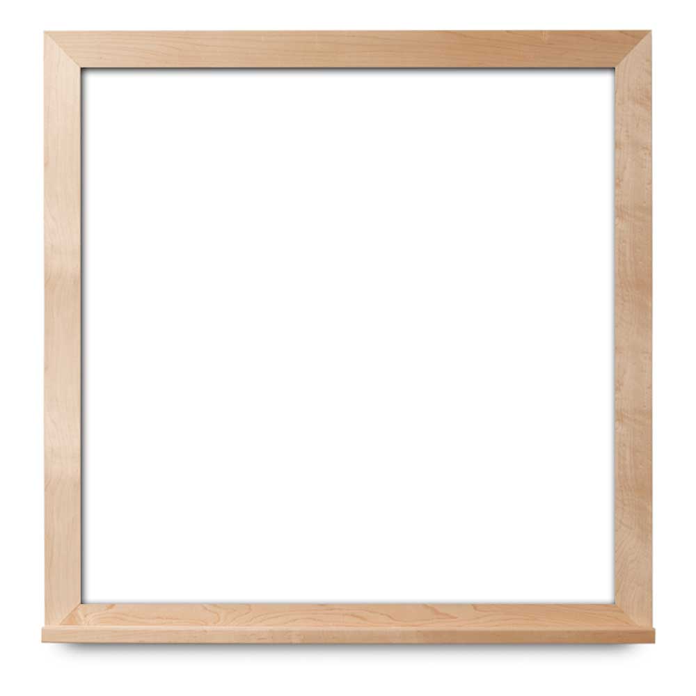 1.5x2-foot whiteboard with wide maple frame