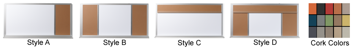 cork-whiteboard combination boards