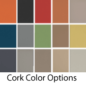 cork boards - available cork colors