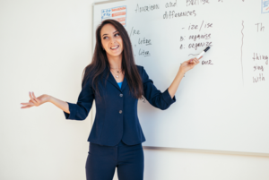 teacher at whiteboard