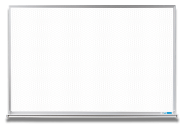 whiteboard with 1-inch ISO pattern ghosted below surface, 4x6, 4x8 frame