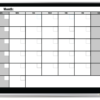 1-month whiteboard calendar B&W 3X4 frame
