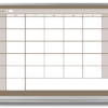 1-month calendar whiteboard, beige, 2x3 aluminum frame