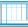 1-month calendar whiteboard, blue, 2x3 aluminum frame