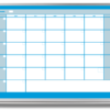 1-month dry erase calendar whiteboard, blue, 4x6 aluminum frame