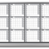12-month whiteboard calendar, gray 4x6 and 4x8 aluminum frame