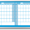 2-month calendar whiteboard, blue, 2x3 aluminum frame