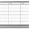 2-month calendar whiteboard, black and white, 4x6 and 4x8 aluminum frame