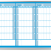 3-month calendar whiteboard, blue, 3x4 aluminum frame