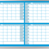 4-month calendar whiteboard, blue, 3x4 aluminum frame