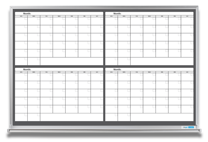 4 Month Whiteboard Calendar Non Magnetic B W Color 4 Month Whiteboard Calendar Non Magnetic B W Color
