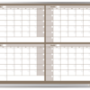 4-month calendar whiteboard, beige, 3x4 aluminum frame