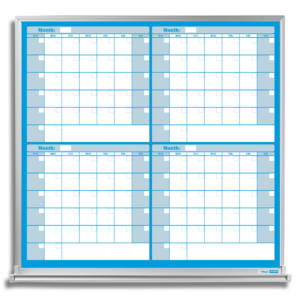 4-Month Dry Erase Calendar - Blue - Magnetic