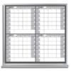 4-month whiteboard calendar, gray, 4x4 aluminum frame
