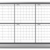 6-month calendar whiteboard, black and white, 4x6 and 4x8 aluminum frame
