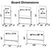 portable whiteboard dimensions
