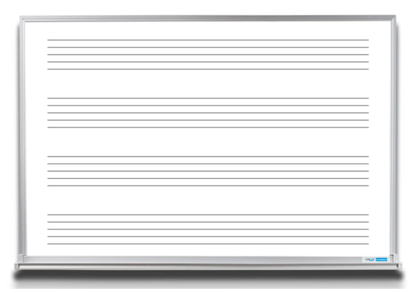 lined whiteboard - music staves