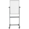 portable, double sided whiteboard with solid, 1-inch grid lines on one side; surfaces are 36x24