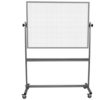 portable, double sided whiteboard with solid 1-inch grid lines on one side; surfaces are 36x48