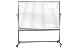 rolling whiteboard with 1-inch ghost grid printed on each side; 48x72