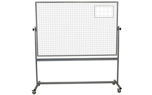 rolling whiteboard with 1-inch ghost grid printed on each side; 48x72
