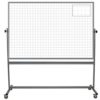 rolling whiteboard with 2-inch ghost grid printed on each side; 48x72