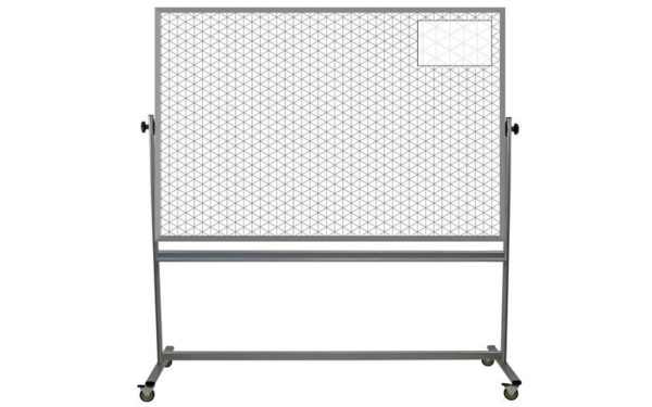 portable whiteboard with 2-inch ghost isometric grid printed on both sides, 48x72 inch surfaces