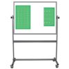 rolling, two sided whiteboard with football field images on one side, 36x48 inch surfaces