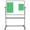 rolling, two sided whiteboard with soccer field images on one side, 36x48 inch surfaces