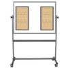 rolling, two sided whiteboard with volleyball court images on one side, 36x48 inch surfaces