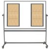 rolling, two sided whiteboard with volleyball court images on one side, 48x72 inch surfaces