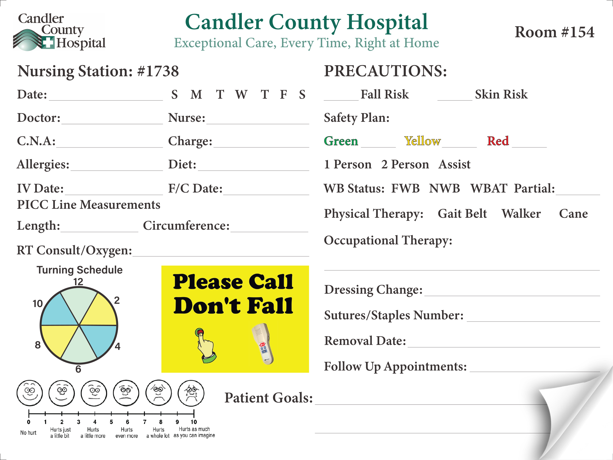 Candler County Hospital peel and stick custom printed