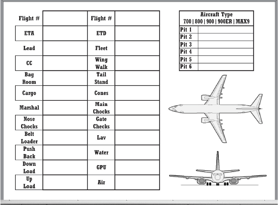 Custom Printed Aircraft Fleet Whiteboard