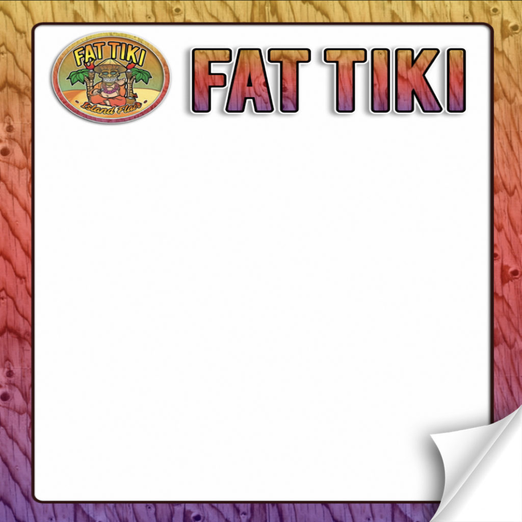 custom printed Fat Tiki peel and stick bar food