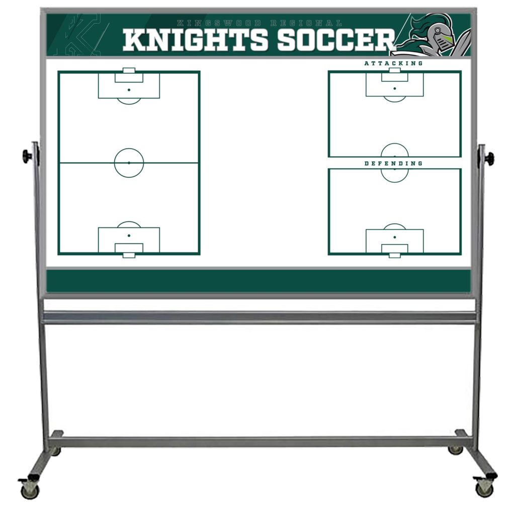 Custom printed soccer field whiteboard for Knights Soccer