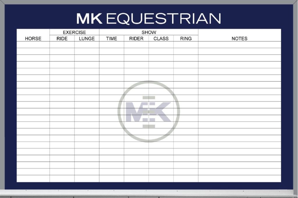 MK Equestrian whiteboard custom printed