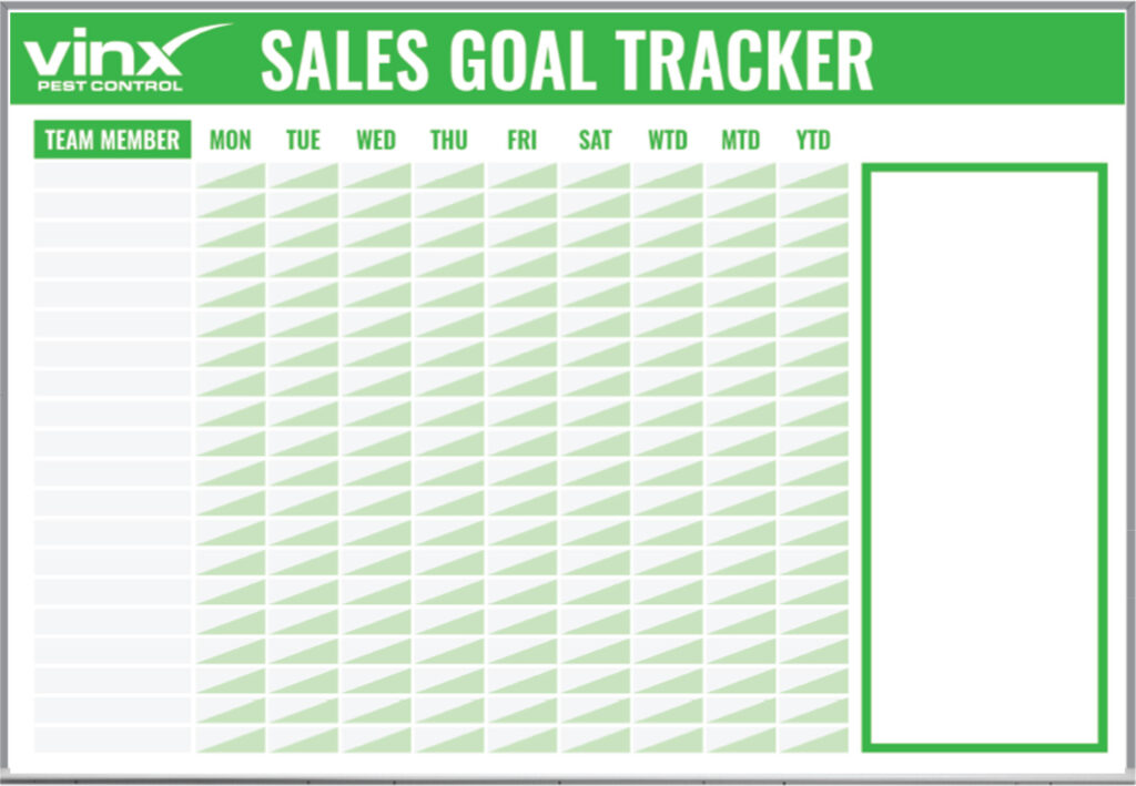 Sales Goal Tracker Custom Printed Whiteboard Weekly