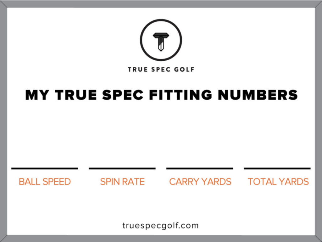 Custom printed golf whiteboard for True Spec Golf